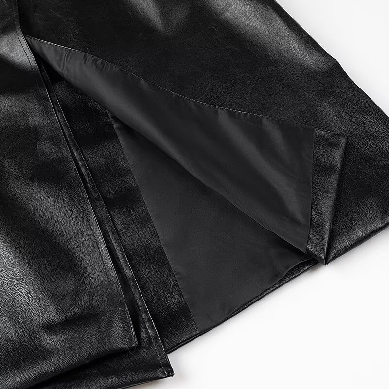 Dark Style Long Leather Jacket-Ateez outfit inspiration ATINY