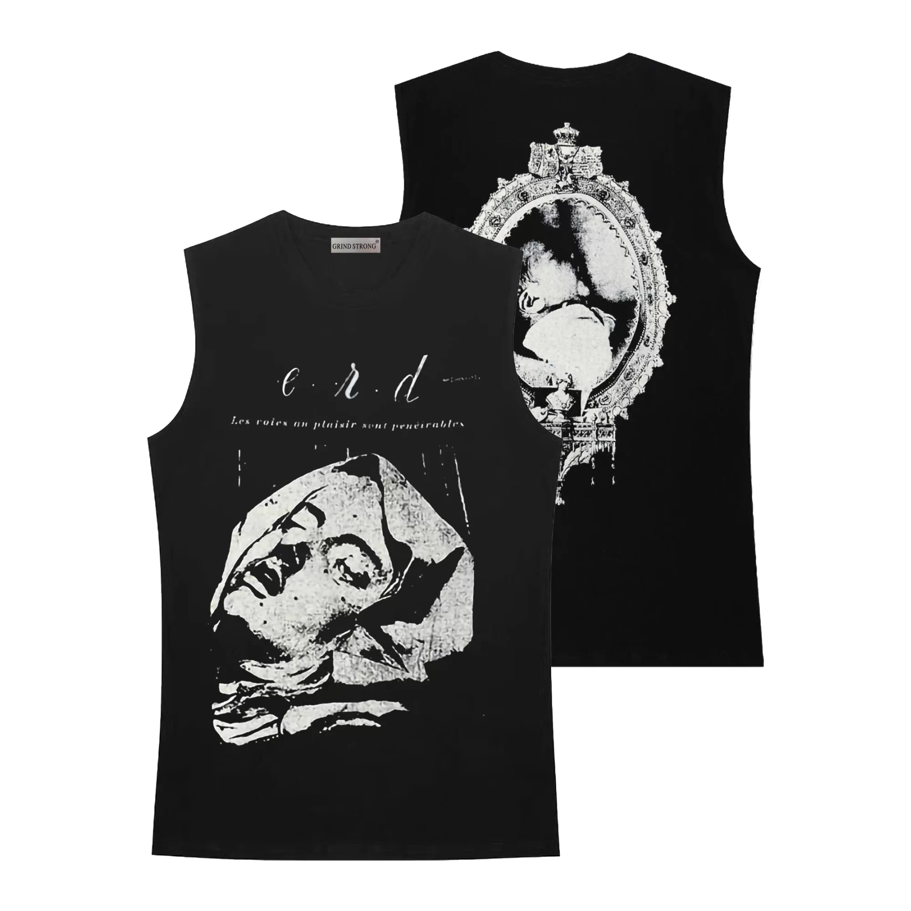 Enhypen Niki Inspired ERD Nun Print Distressed Cropped Sleeveless Tank Top-NI-KI