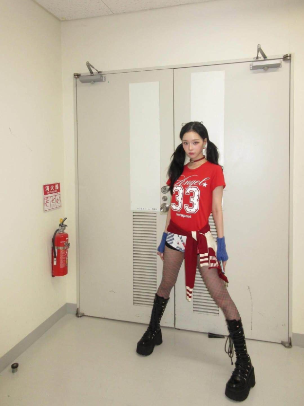 Aespa Winter Inspired Angel 33 Red Crop Top Tee