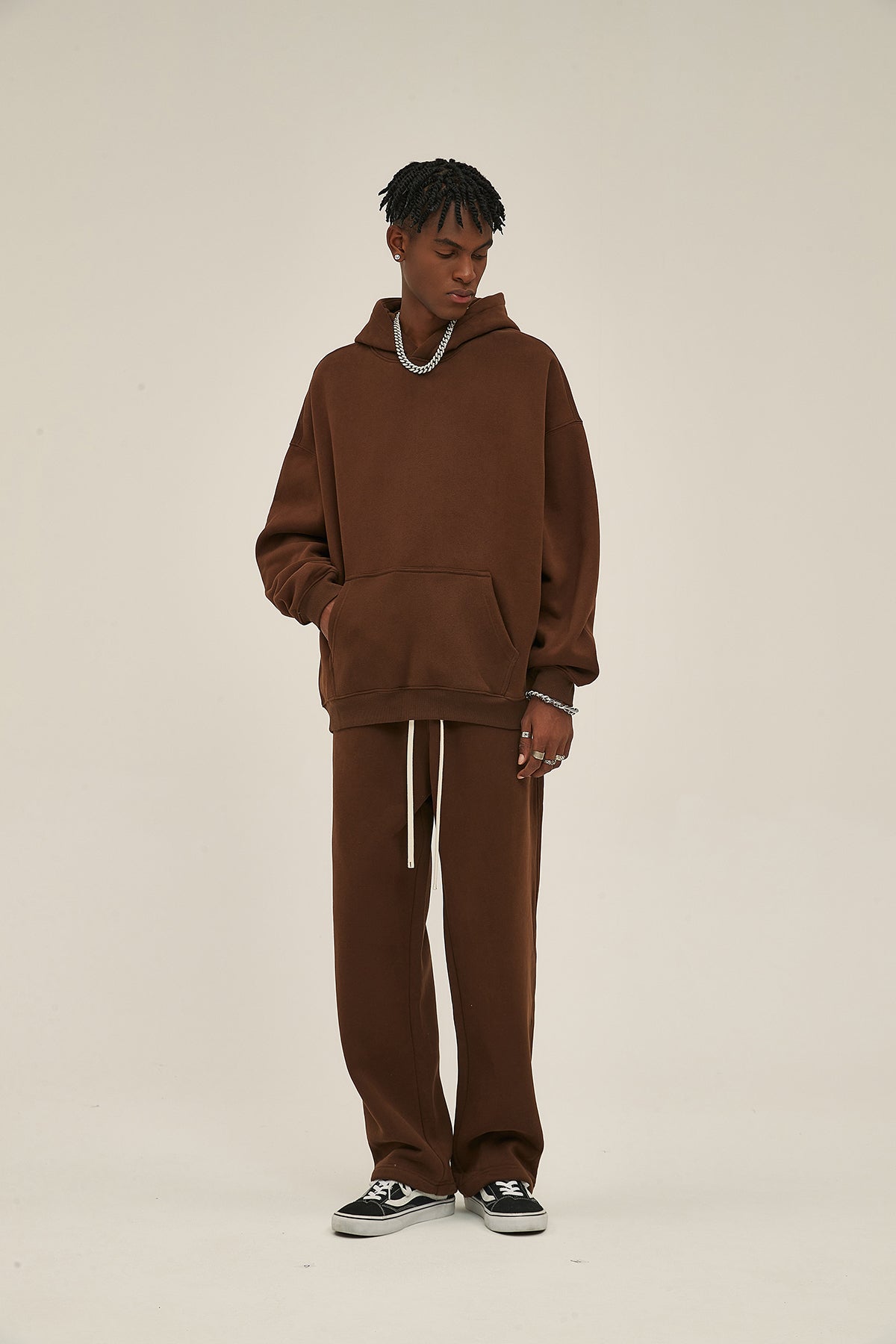 Coffee&Brown-Oversized hoodie sets
