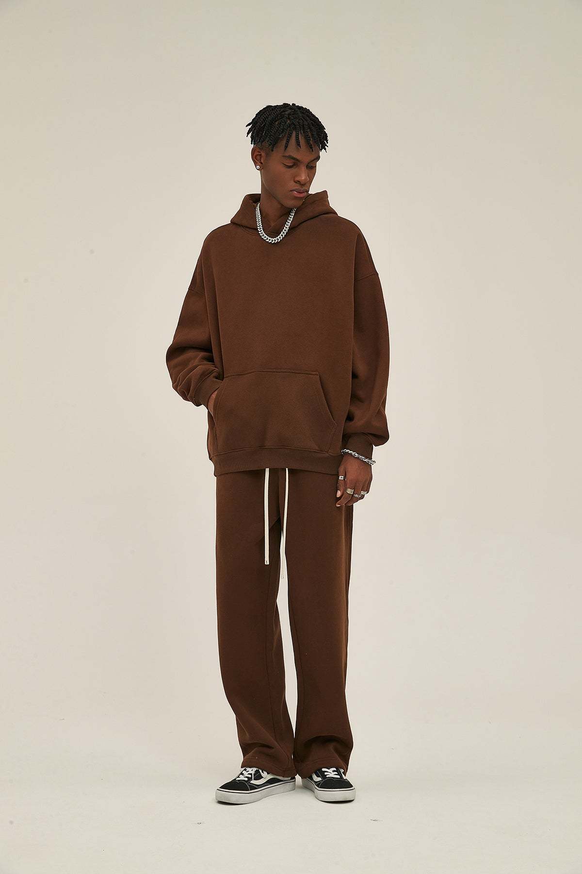 Coffee&Brown-Oversized hoodie sets