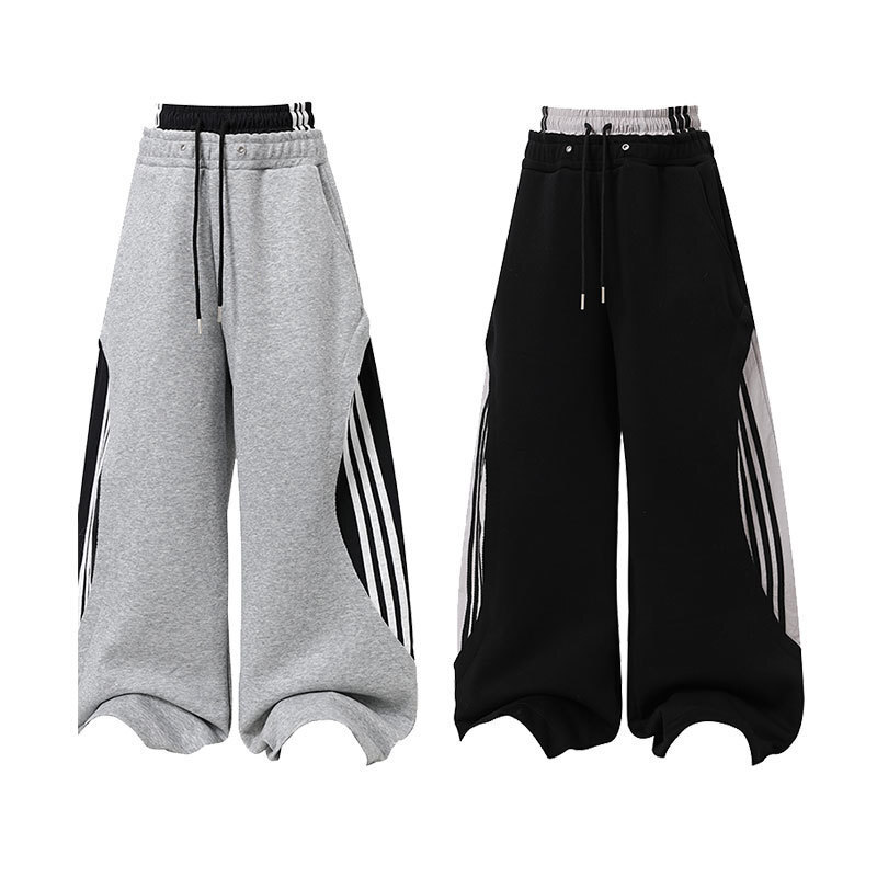 Enhypen Jay Inspired Deconstructed Double Waistband Three-Stripe Sweatpants