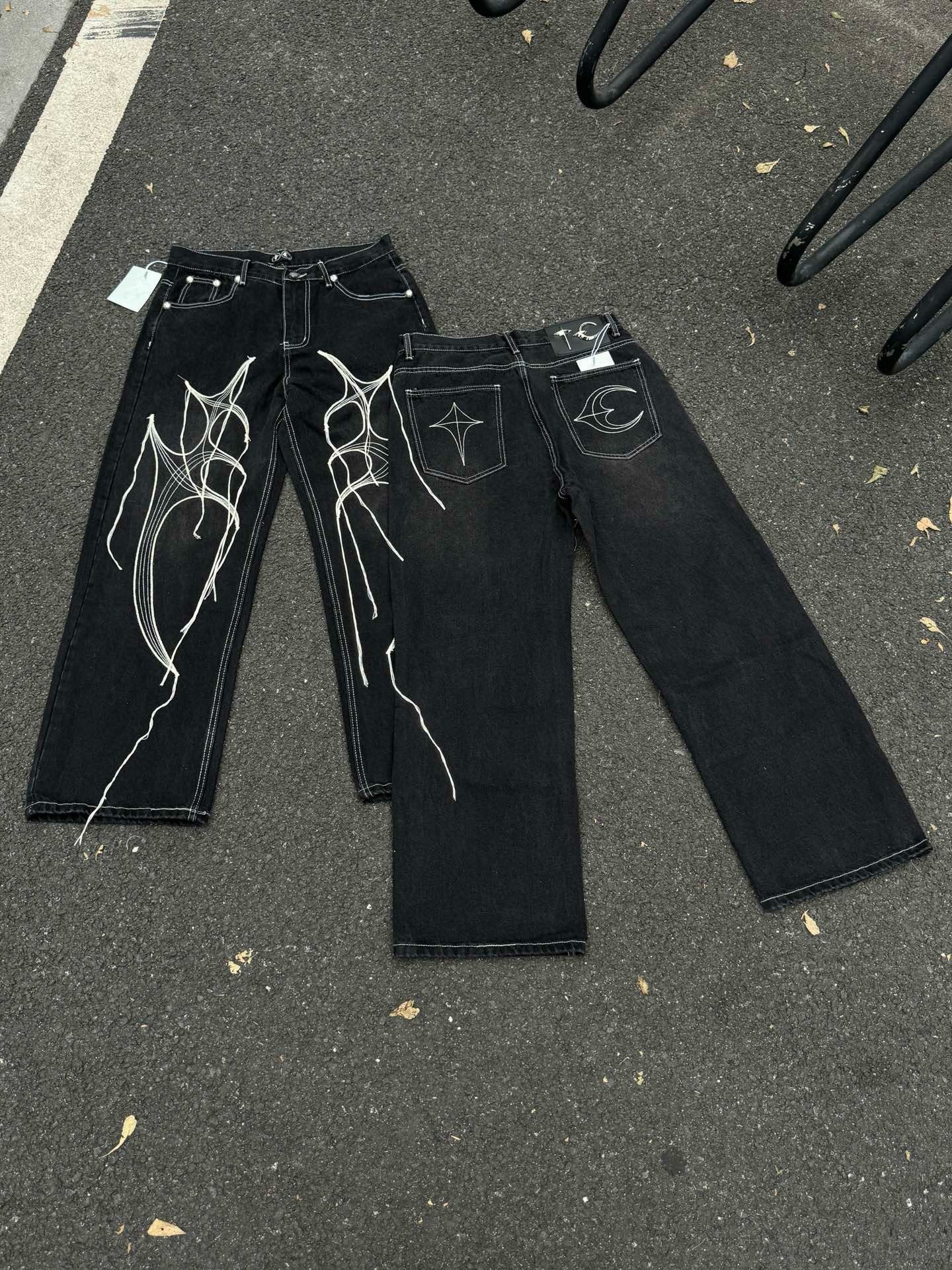 Enhypen NiKi inspired Distressed Washed Black Short Wide-Cut Denim Jacket & Jeans pants Set