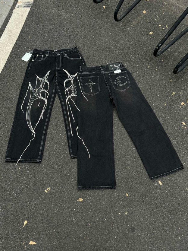 Enhypen NiKi inspired Distressed Washed Black Short Wide-Cut Denim Jacket & Jeans pants Set