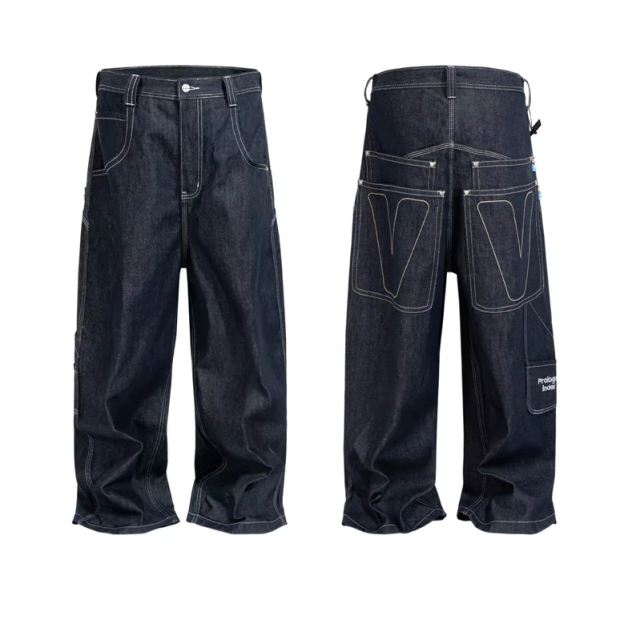 Cortis Martin Inspired Indigo Retro Baggy Denim Pants