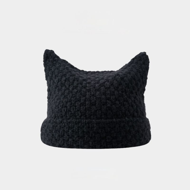 TXT Yeonjun Black Horn-shaped Knitted Hat