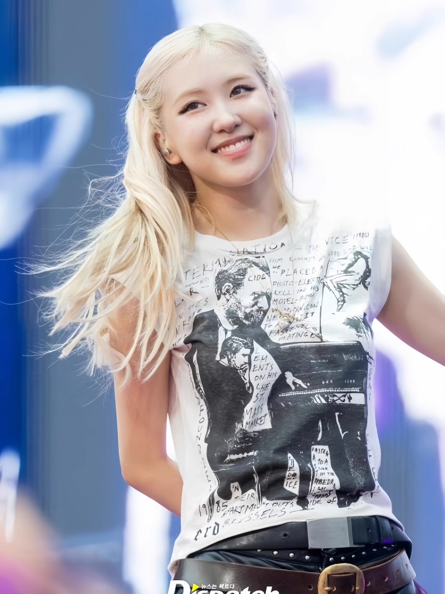 Blackpink Rose Inspired White Graphic Tee