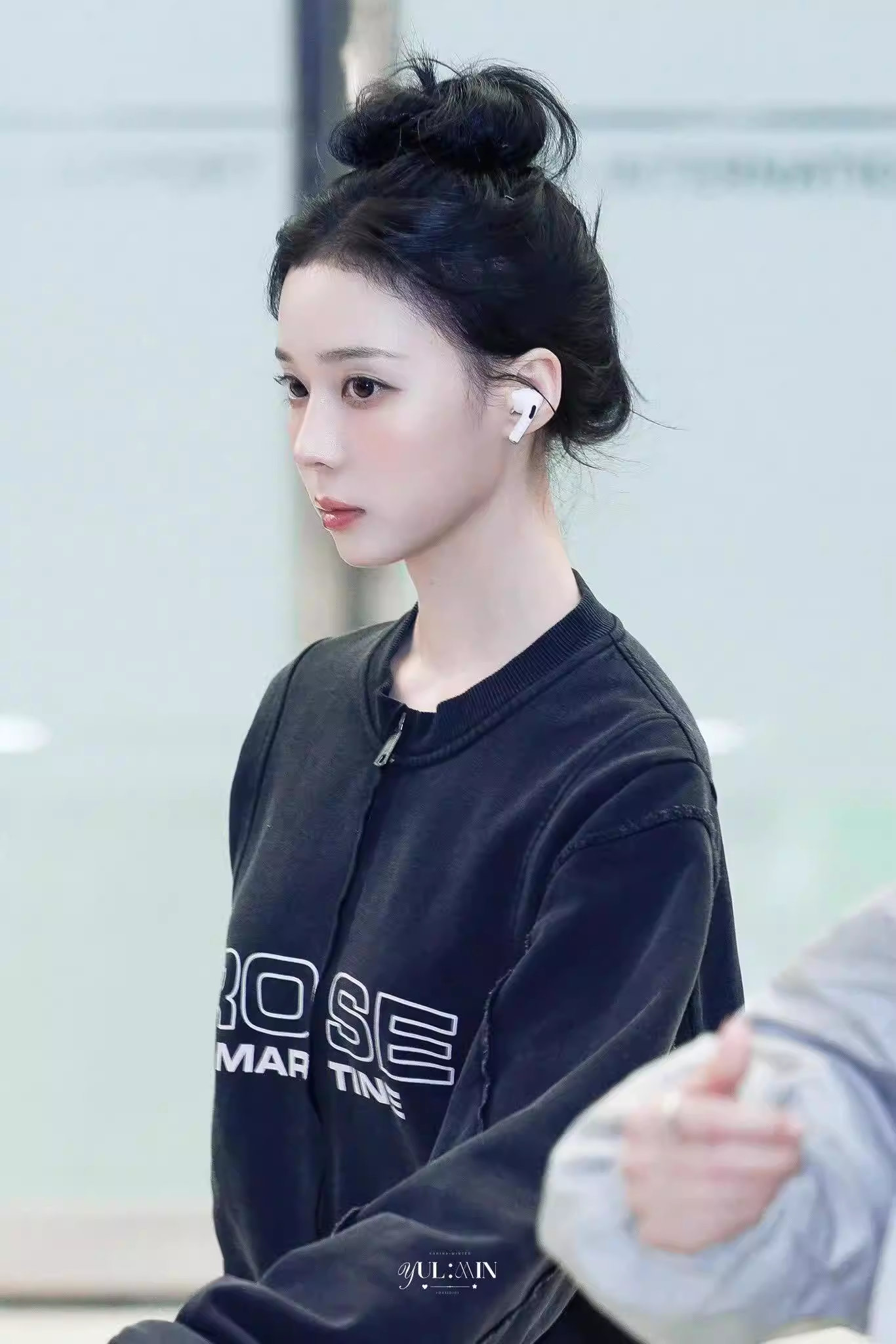 Aespa Winter Inspired Logo-Print Washed Bomber Jacket