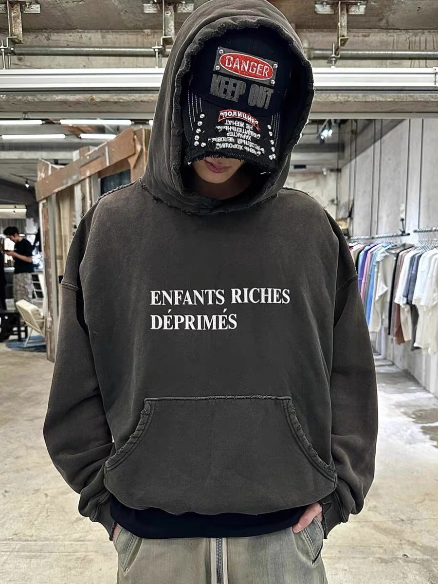 Vintage Keywords Distressed inspired Oversized Hoodie