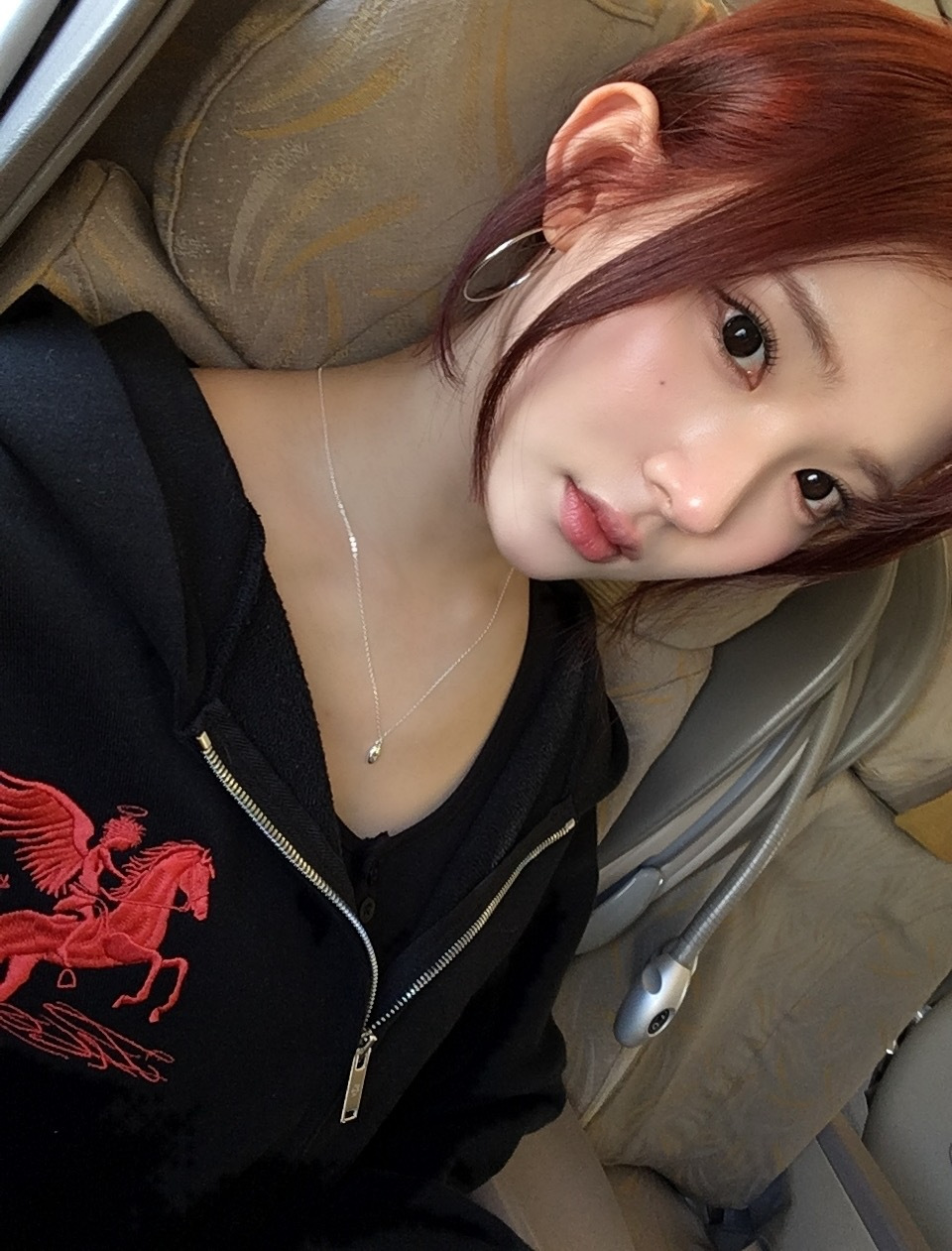 Hearts2hearts Jiwoo Inspired Pegasus 17 Graphic Print Zip Up Hoodie