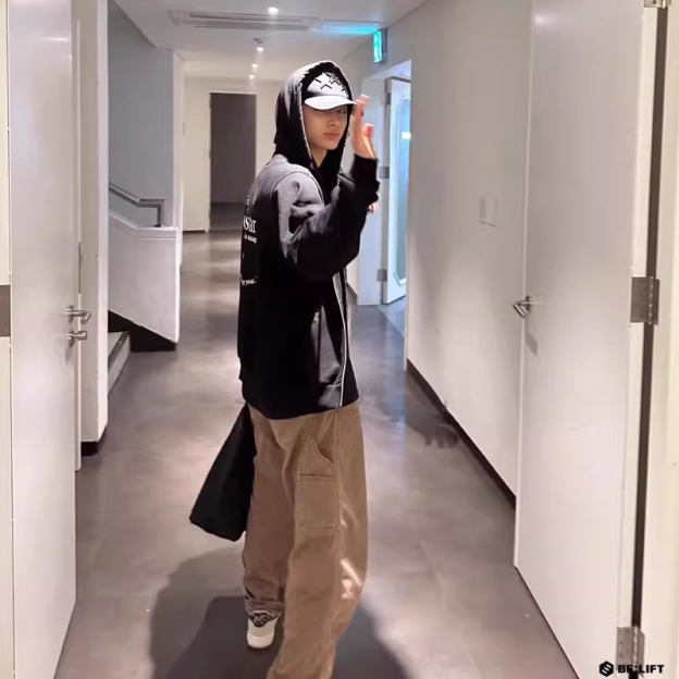 Enhypen Jay Inspired Black Zip-up Hoodie