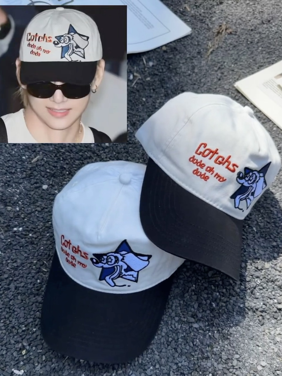 BTS V Taehyung Inspired Cotchs Puppy Embroidery Baseball Cap Hat