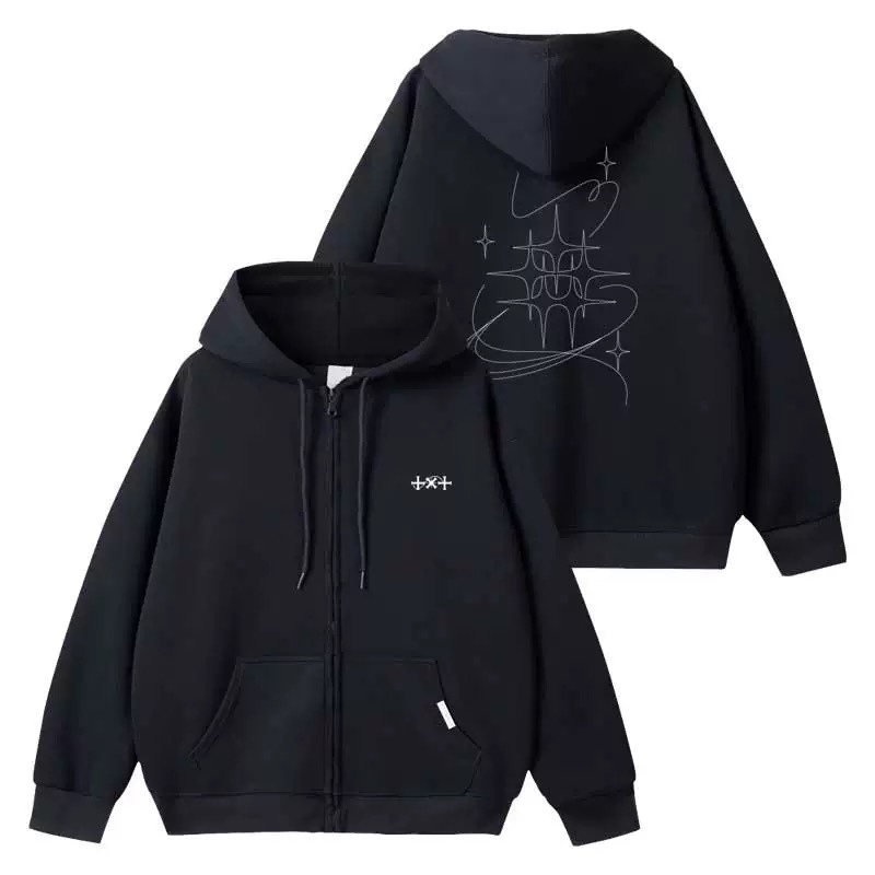 TXT 2025 WORLD TOUR ACT PROMISE JAPAN OFF INSPIRED ZIP-UP HOODIE