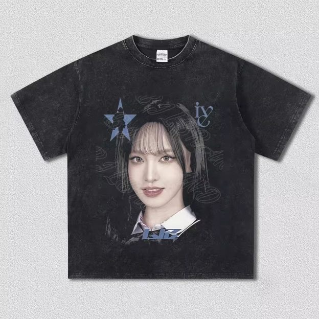 IVE Member Retro Portrait Graphic T-Shirt