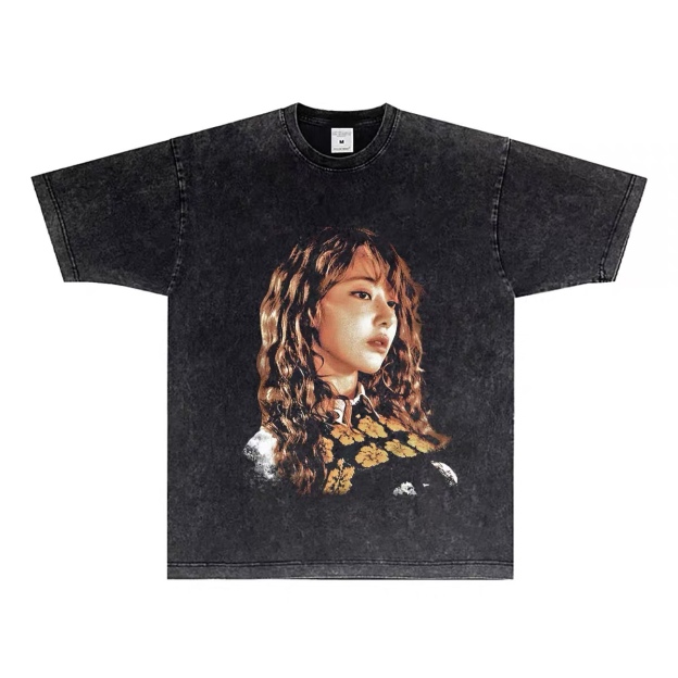 LE SSERAFIM Custom Member Printed Retro Washed T-Shirt