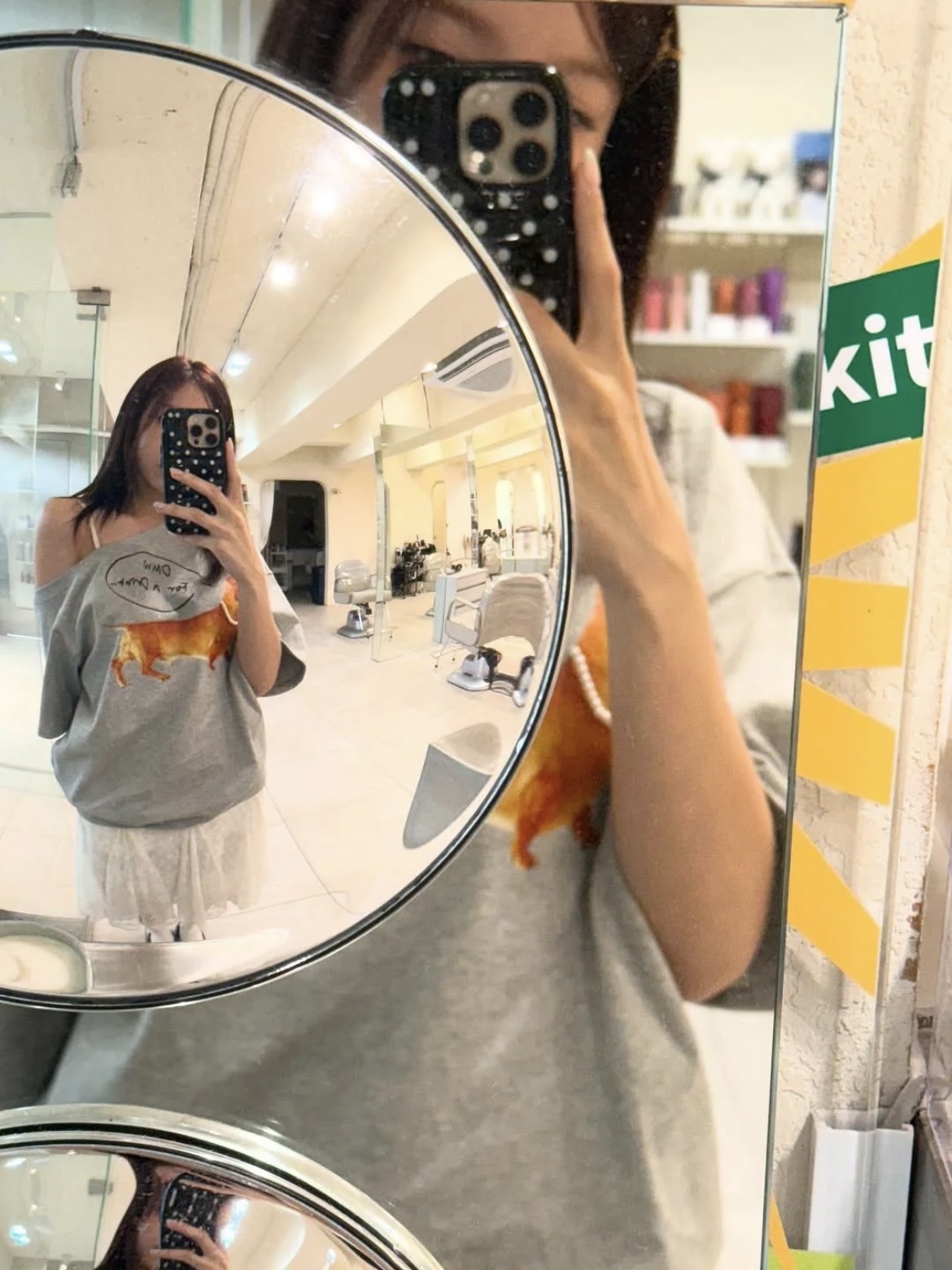 TWICE Nayeon Inspired Off Shoulder Dachshund Graphic Tee