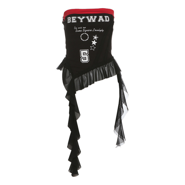 Letter pattern tube top-Straykids concert outfitidea for STAY