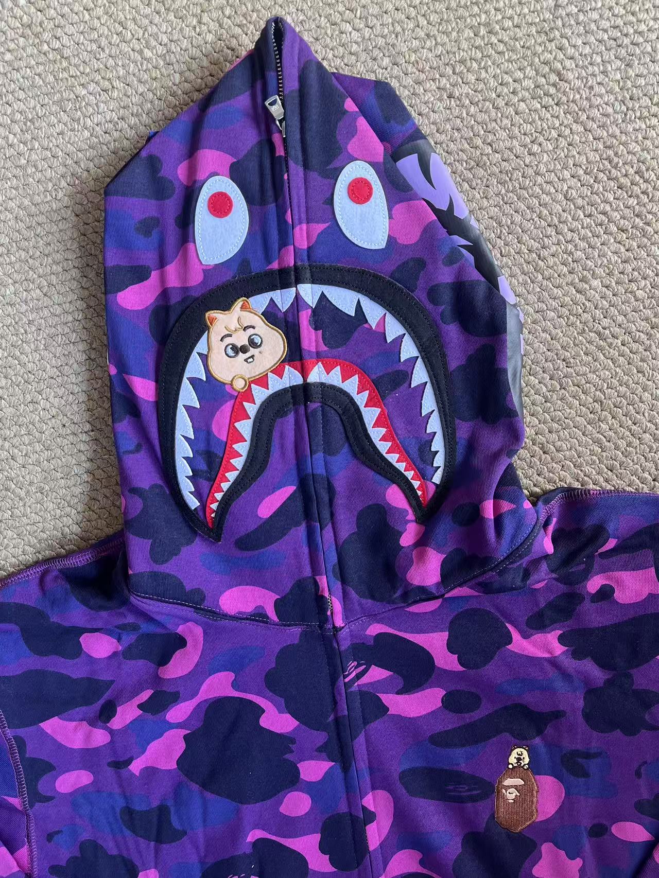 StrayKids HAN BAPE Inspired Bape camo zip-up  hoodie-Stray Kids