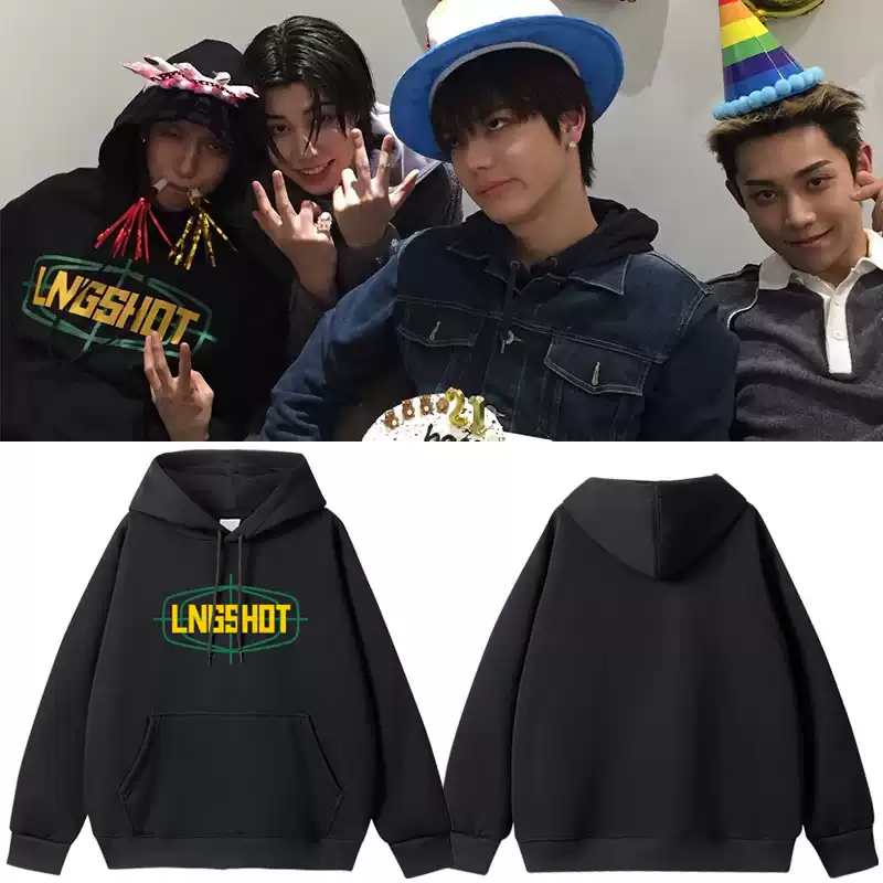 Lngshot Inspired Letter Print Logo Hoodie
