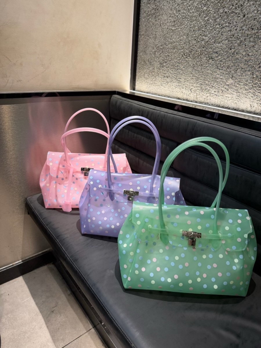 Horizontal Candy Polka Dot TPU Jelly Tote Bag jellyfirkin bag-jelly bag