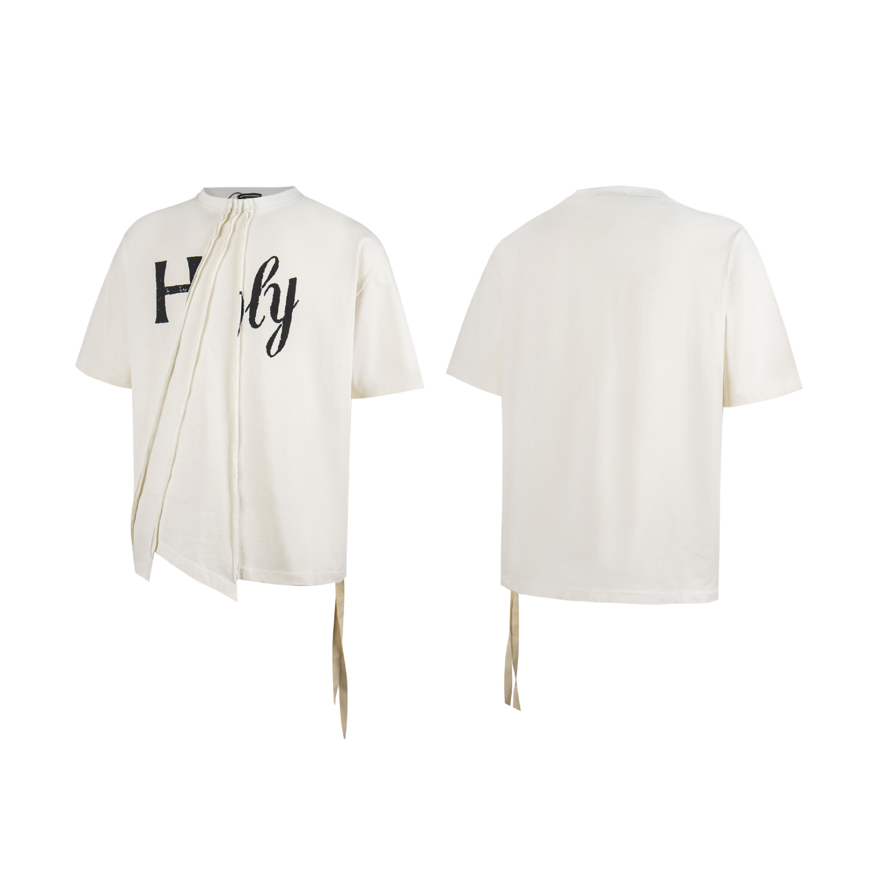 Cortis Martin Inspired Holy Letter Asymmetric Deconstructed Oversized Tee
