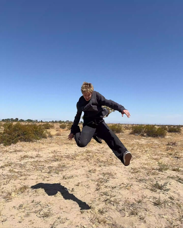 Cortis Martin Inspired Waffle Knit Rhinestone Long Sleeve Tee