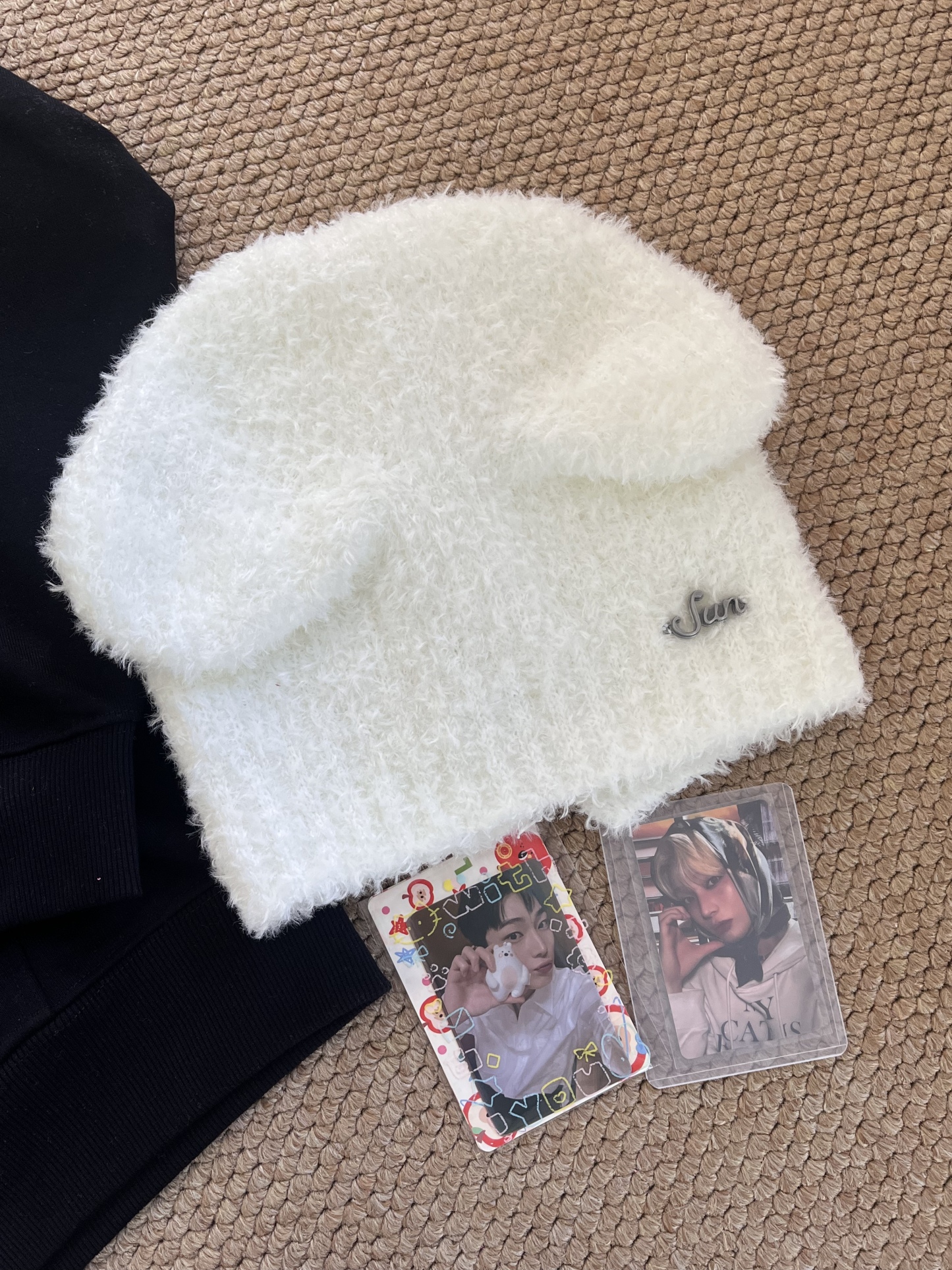 Enhypen Sunoo Artist Made Inspired Fuzzy Bear Beanie