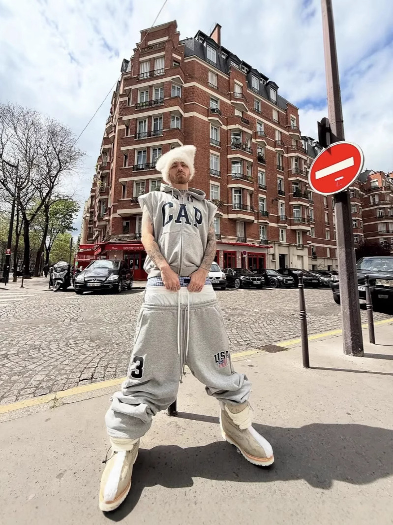 Enhypen Niki Inspired Drawstring Fake Three-Waist Paneled Sweatpants