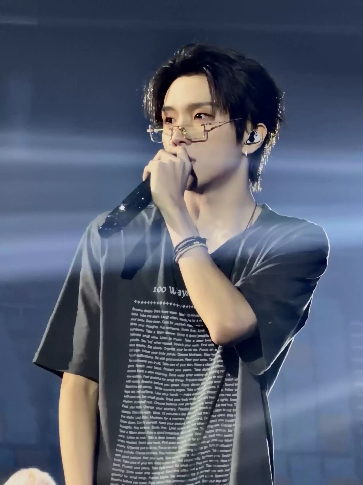 Boynextdoor Woonhak Inspired Text Print Black T-Shirt
