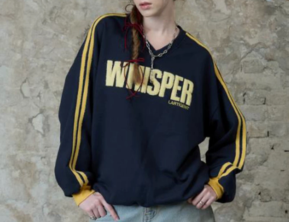 Loose V-Neck Sweatshirt-Aespa Giselle