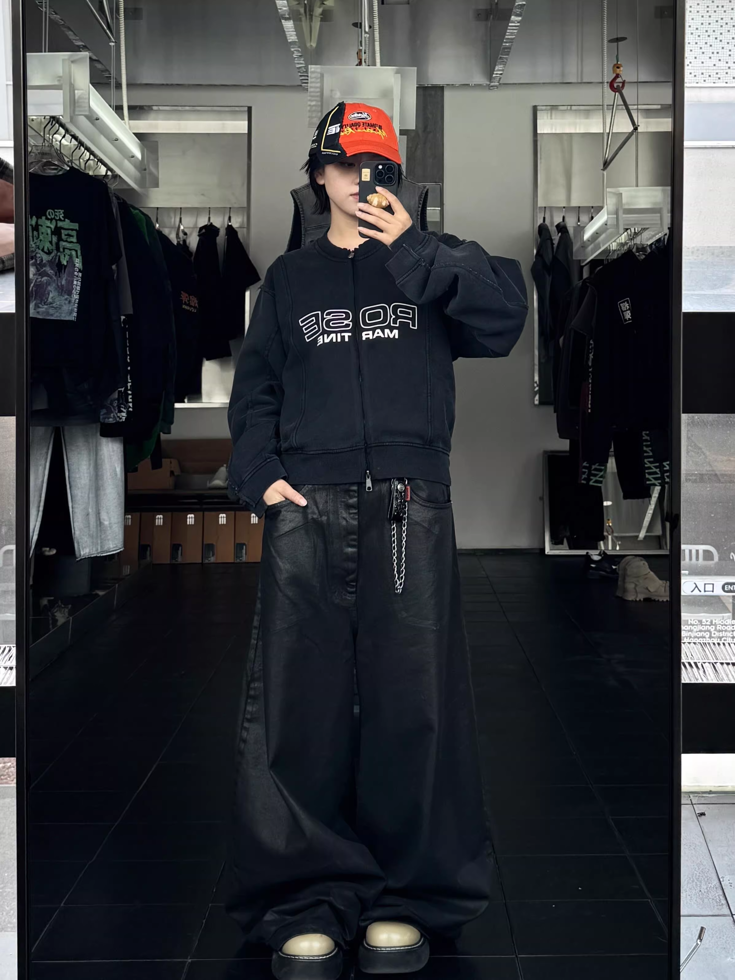 Aespa Winter Inspired Logo-Print Washed Bomber Jacket