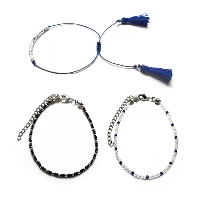 BTS V (Kim Taehyung) Beaded Fringe Bracelet Set –