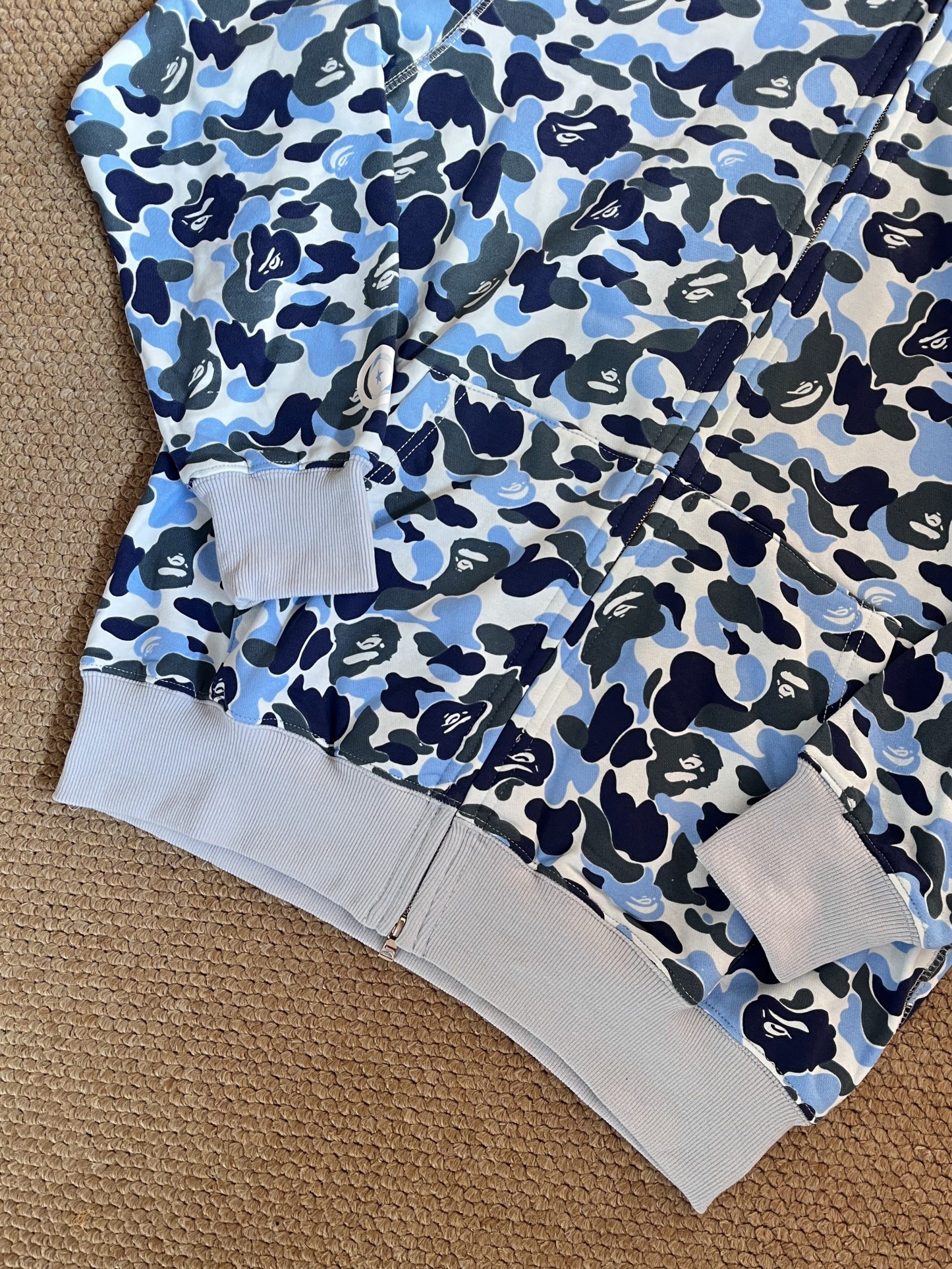 Enhypen Sunoo&ZB1 Yujin&Louis Inspired BAPE Blue Camo Shark Full Zip Hoodie 