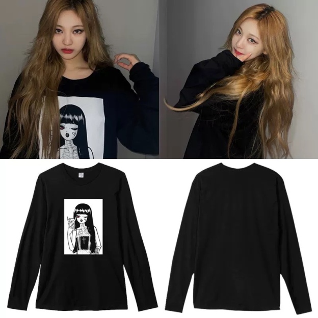 Aespa Ningning Inspired Cotton Graphic Long Sleeve T-Shirt 