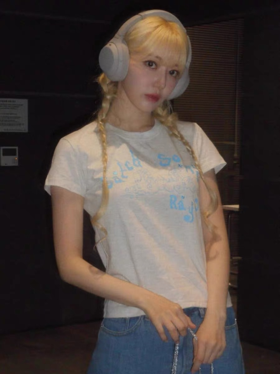 LESSERAFIM Sakura Inspired Grey T-Shirt