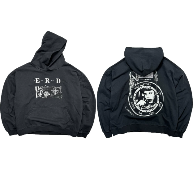 Straykids Hyunjin Inspired Erd Men's Navy My Role in the War Hoodie-Stray kids