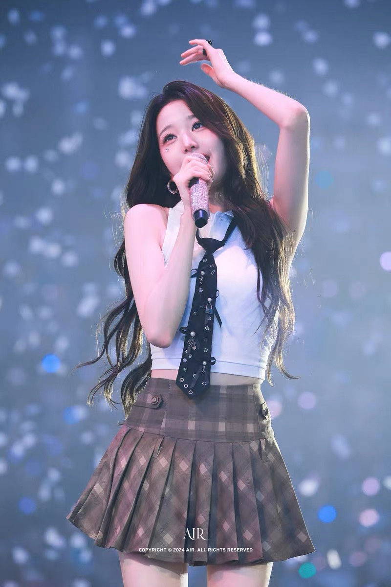 IVE Wonyoung Inspired Crop Top&Pleated Skirt Set