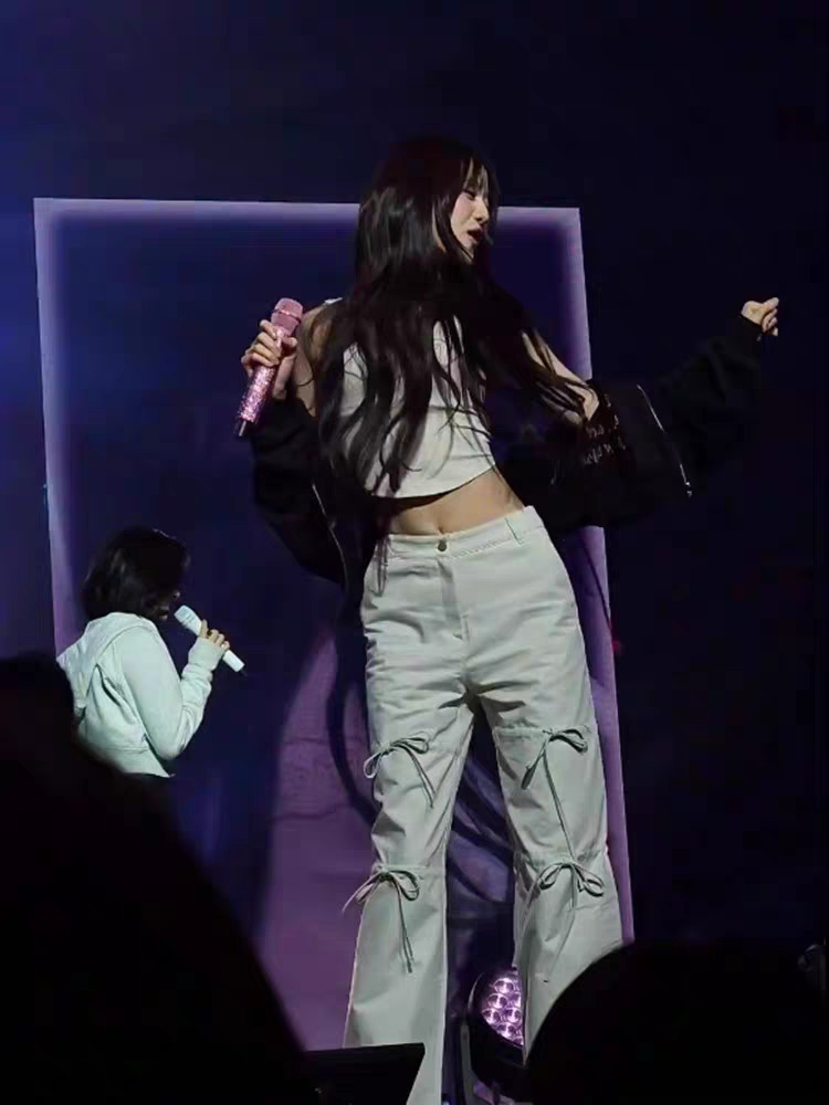 IVE Wonyoung&Rei Inspired Bow Tie Straight Leg Pants