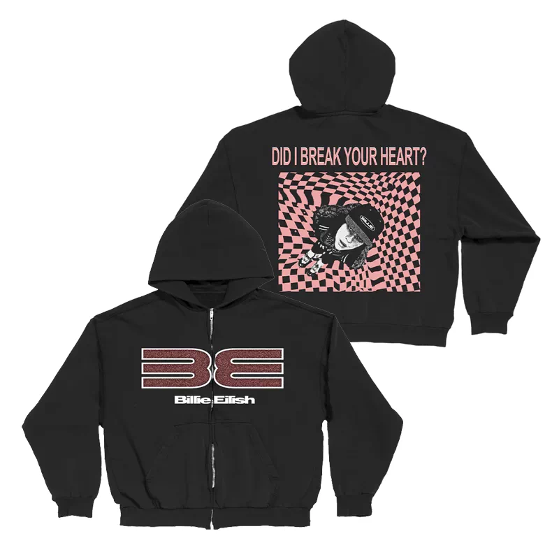 Billie Eilish Inspired DID I BREAK YOUR HEART Zip Hoodie