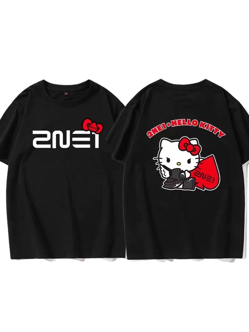 2NE1 15th Anniversary Hello Kitty Hoodie tshirt Set