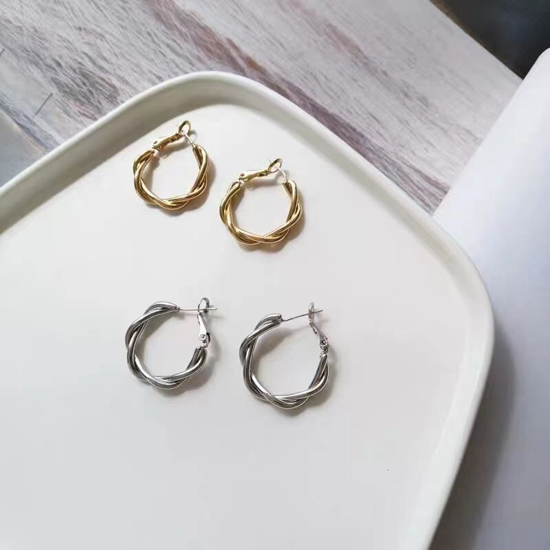 BTS JIMIN Inspired Twisted Hoop Earrings