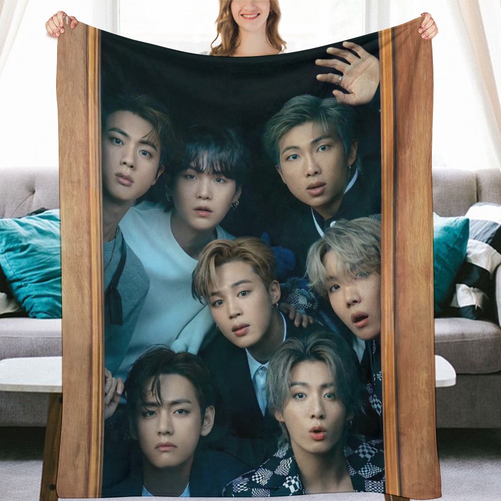 BTS Fanmade Flanne Blanket - Kpop Concert Fan Blanket