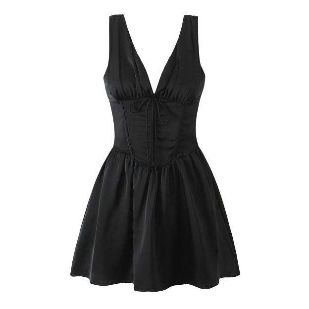 V-neck puffy dress-Outfitidea For Blinks BLACKPINK-Inspired Fashion