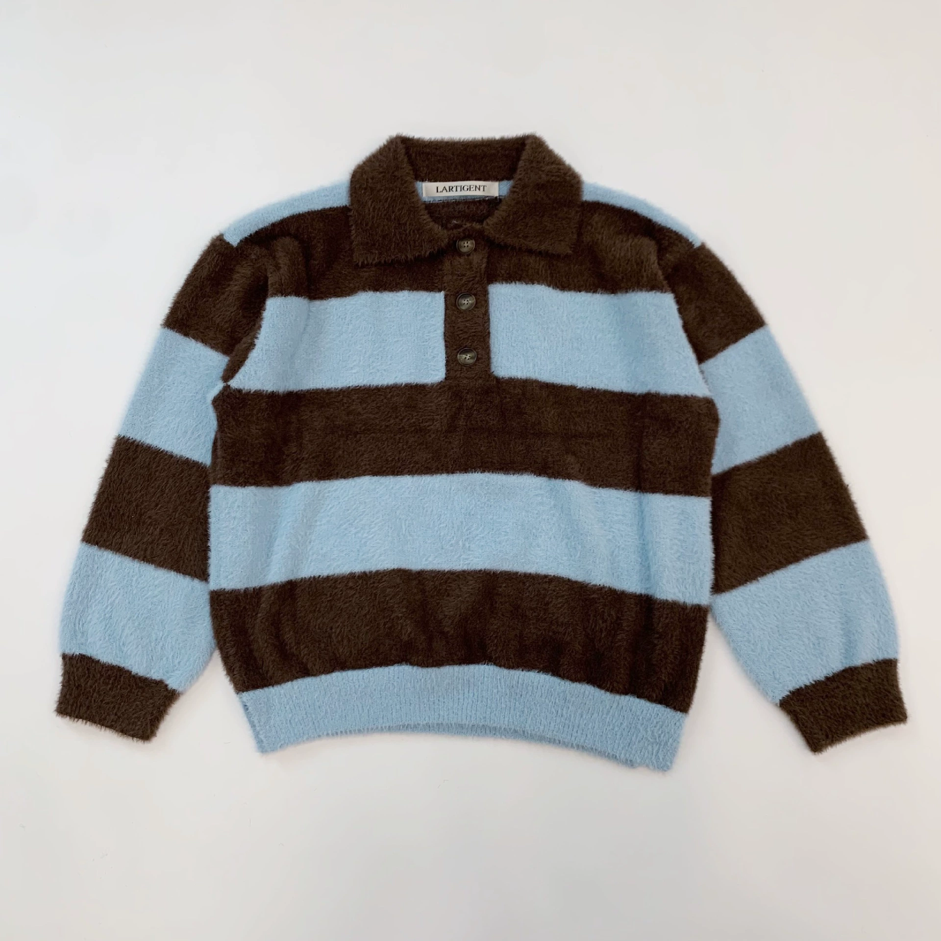 Striped Knit Faux Mink Sweater-Blackpink Jennie