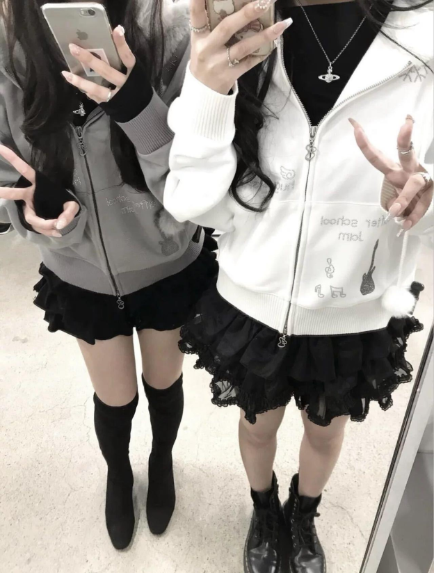 NMIXX Haewon Inspired Rhinestone hotfix fur hoodie