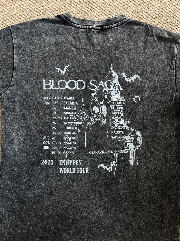 ENHYPEN concert inspired blood saga world tour print tshirt