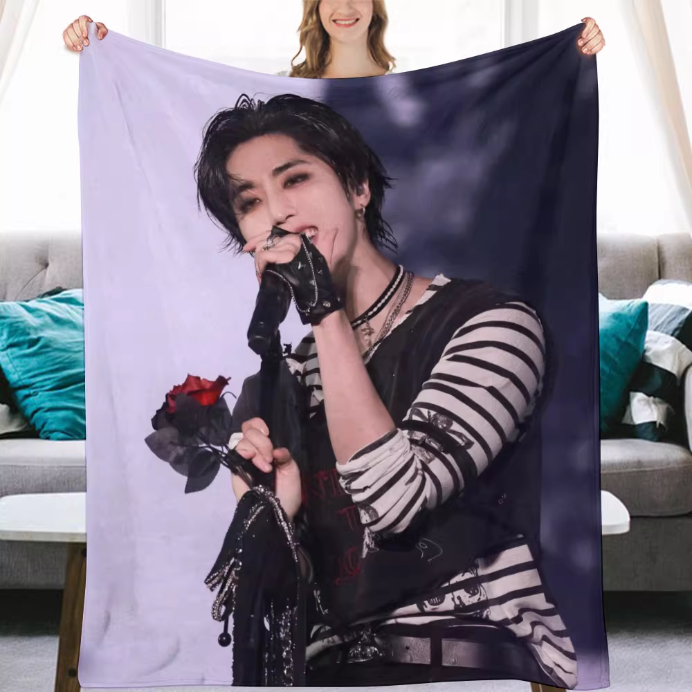 Stray kids Han Fanmade Flanne Blanket - Kpop Concert Fan Blanket-Straykids