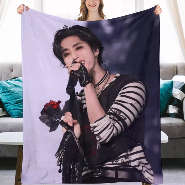 Stray kids Han Fanmade Flanne Blanket - Kpop Concert Fan Blanket-Straykids