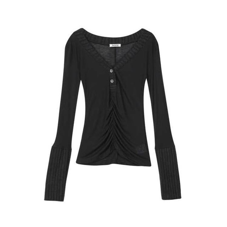 Aespa Karina Inspired Black Knit Tee