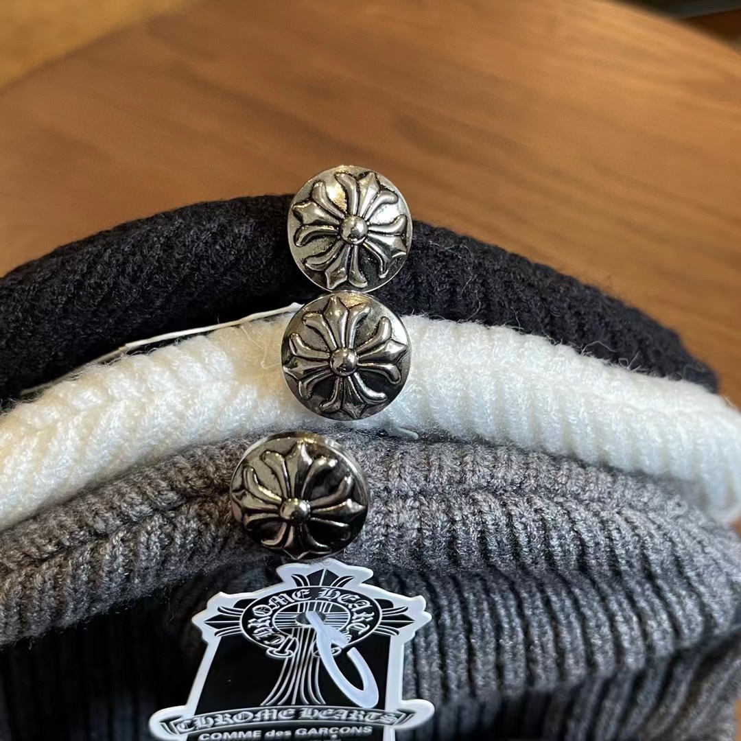 Enhypen NIKI inspired chrome hearts knit beanie hat